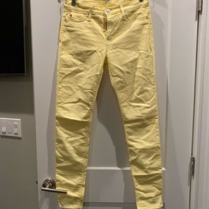 women’s hudson, lemon yellow, super skinny jeans